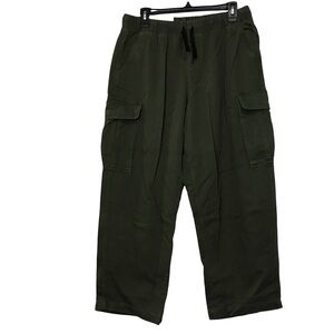 Element Utility Chillin Cargo Pant’s Mens Size Small Color Green Pull-On Big Fit